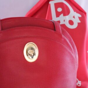 Dior Red Leather Structured Tote - Circa 1990s